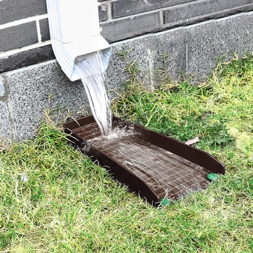 2 Pack Gutter Downspout Extensions, Rain Gutter Downspout Splash Block,Drain Water Downspout Diverter, Gutter Splash Guards for Rainwater Drainage,16.3Inch (Brown) - color: Brown