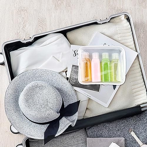 Cosywell Travel Shampoo Bottles 4pcs 3.4oz TSA Approved Travel Bottles for Toiletries Travel Size Bottle Leak Proof Empty Lotion Containers with Flip Cap Small Plastic Squeeze Bottle - color: C-3.4oz-Clear-4blank