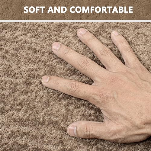 Bathroom Mat Quick Dry Low Profile Washable Bathroom Rugs Non Slip Bath Rug Ultra Thin Bath Mat Fit Under Door, Coffee 17" × 32" - color: Coffee, size: Medium(17"x 32")