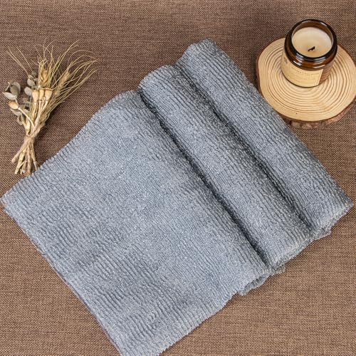 Yiclick Exfoliating Washcloth Towel- Exfoliating Body Scrubber Exfoliator, Back Scrubber for Shower Bath, Exfoliate Rags Wash Cloths, Loofah Lufa Sponge, Body Scrub & Exfoliation Women Men - color: Silver