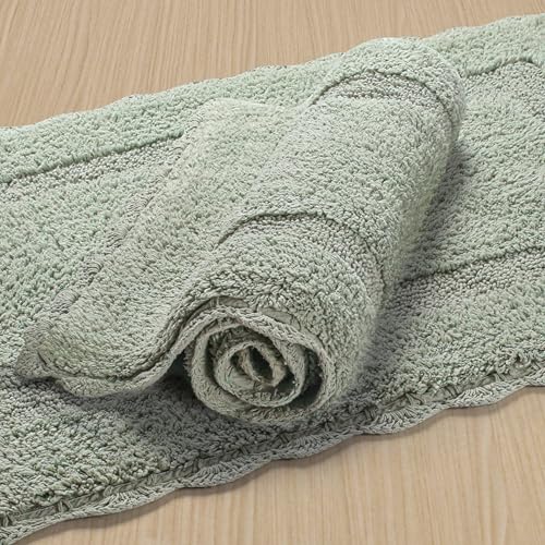 Savi Home Cotton Crochet Bathmat with Antiskid 17x24 Sage Green, 100% Pure Cotton, Super Soft Bath Rug, Plush & Absorbent,Full Reversible Step Out Rugs - color: Sage Green, size: 1'5" x 2' (Rectangular)