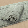 Savi Home Cotton Crochet Bathmat with Antiskid 17x24 Sage Green, 100% Pure Cotton, Super Soft Bath Rug, Plush & Absorbent,Full Reversible Step Out Rugs - color: Sage Green, size: 1'5" x 2' (Rectangular)