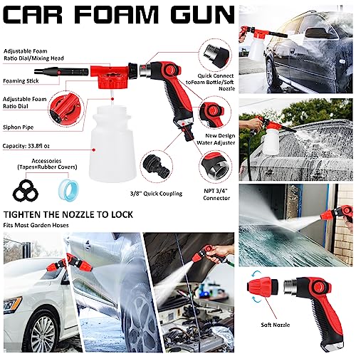 43Pcs Car Wash Detailing Kit Cleaning Kits with Foam Gun Sprayer Long Handle Mop Car Vacuum Drill Brush Large Wash Mitt Towels Complete Interior Exterior Car Washing Supply Set Blue - color: Blue, size: 43Pcs