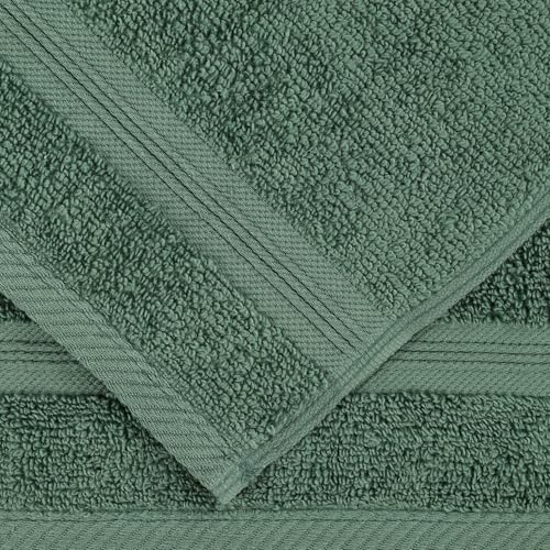 Superior Cotton Bath Towel Set, Daily Use, Bathroom, Guest Room, Bath, Shower, Pool, Body, Home Essentials, Soft Plush Absorbent Towels, Zero Twist, Smart Dry Collection, Set of 4, Forest Green - color: Forest Green, size: 4PC Bath Towel