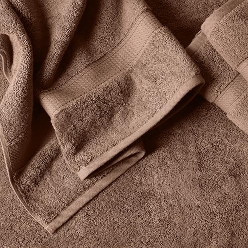 SUPERIOR Egyptian Cotton Ultra Plush & Absorbent, 6 Piece Set, Chocolate | Quick Dry, Soft Luxury Towel Set, Bath Essentials, Guest Bath, Spa, 2 Bath, 2 Hand, 2 Face Towels, Madeline Towels - color: Chocolate, size: 6-Piece Towel Set