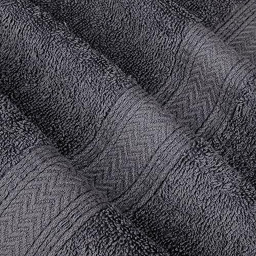 Hillfair 24 Piece Bath Towel Set - 100% Cotton - 2 XXL, 4 Bath, 6 Hand, 4 Fingertip, 8 Washcloths: Platinum - color: Platinum, size: 24 PC Bath Towel Family Set