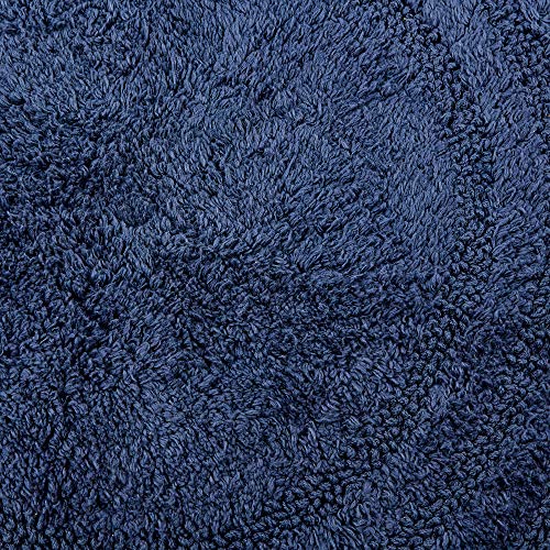 DII Crochet Collection Reversible Bath Mat, Small Oval, 17x24, French Blue - color: French Blue, size: 1'5" x 2' (Oval)