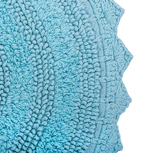DII Crochet Collection Reversible Bath Mat, Large Oval, 21x34, Cameo Blue - color: Cameo Blue, size: 1'9" x 2'10" (Oval)