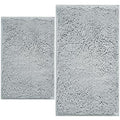 BOANKODU Bathroom Rugs Sets 2 Piece, Extra Soft Chenille Bath Mat Absorbent Bathroom Rug, Bathroom Mat with PVC Non-Slip Bottom, Machine Washable Bath Rugs (32x20 Inch + 24x16 Inch, Light Grey) - color: Light Grey, size: 16" x 24" + 20" x 32" (Rectangular