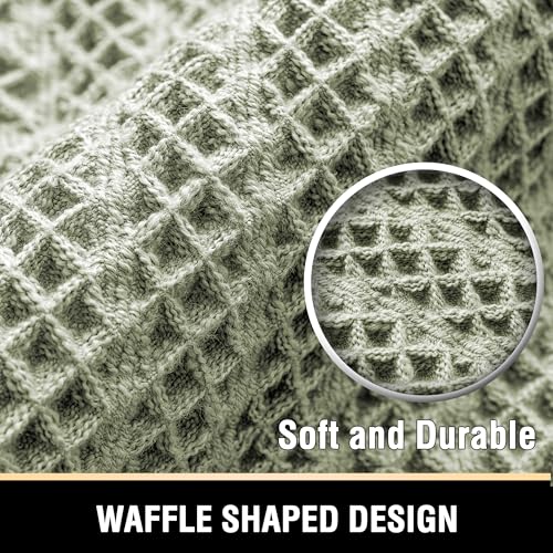 H.VERSAILTEX Waffle Bath Mat Super Absorbent Boho Bath Mat Non Slip Bath Rugs for Bathroom Floor Machine Washable Dry Fast Bathroom Rugs with Tassels (20 x 32 Plus 17 x 24 Inches, Sage) - color: Sage, size: 20" x 32" Plus 17" x 24"