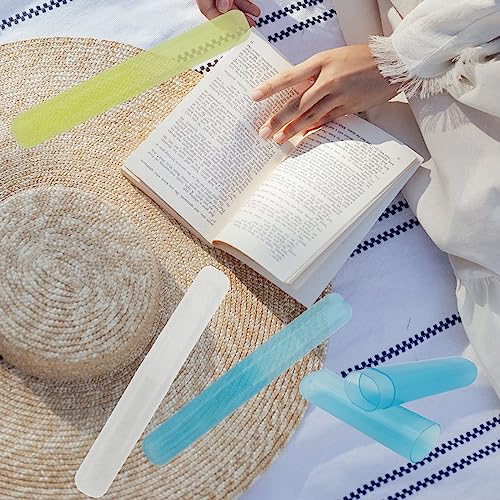 6 Pack Travel Toothbrush Containers Case Portable Plastic Breathable Toothbrush Holder Storage Dust-Proof and Sanitary for Travel Camping School Business (Blue, Yellow, Clear) - color: Blue, Yellow, Clear