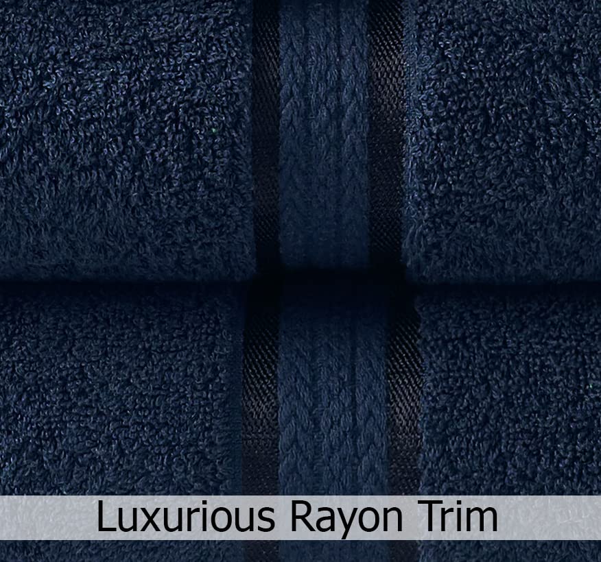 COTTON CRAFT Ultra Soft Hand Towels - 6 Pack - 16x28-100% Cotton Face Towels - Absorbent Quick Dry Everyday Luxury Hotel Bathroom Kitchen Spa Gym Shower Pool Camp Picnic - 580 GSM - Navy - color: Navy Blue, size: 6 Pack Hand Towels