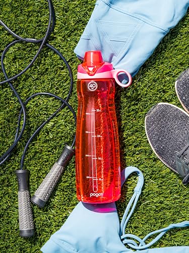 Pogo BPA-Free Plastic Water Bottle with Chug Lid, Pink, 40 oz. - color: Pink, size: 40 Ounces