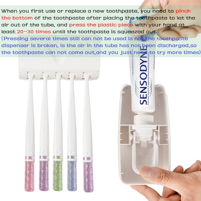 Toothbrush Holder and Toothpaste Dispenser Set, Automatic Toothpaste Squeezer Dispenser, Dispenser Toothpaste Squeezer Kit, Wall Mounted Bathroom Accessories (Black) - color: Black