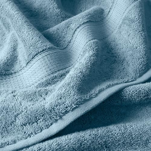 SUPERIOR Egyptian Cotton Ultra Plush & Absorbent, 6 Piece Set, Denim Blue | Quick Dry, Soft Luxury Towel Set, Bath Essentials, Guest Bath, Spa, 2 Bath, 2 Hand, 2 Face Towels, Madeline Towels - color: Denim Blue, size: 6-Piece Towel Set