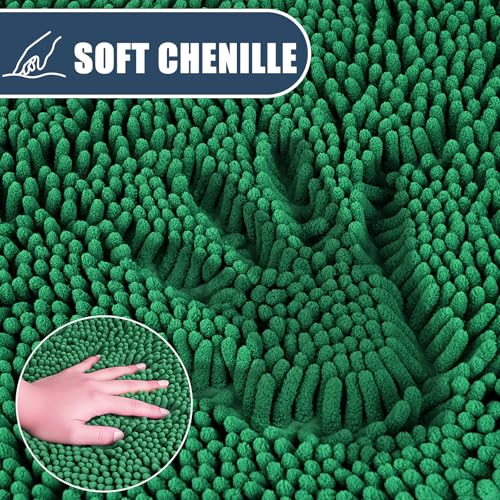 Bathroom Rugs Sets 3 Piece with Adjustable Toilet Seat Cover 19.5"x 18.5" Machine Washable Bath Rug Set with TPR Non Slip Rubber Backing Solid Bath Mat Set for Luxury Bathroom Decoration - color: Teal
