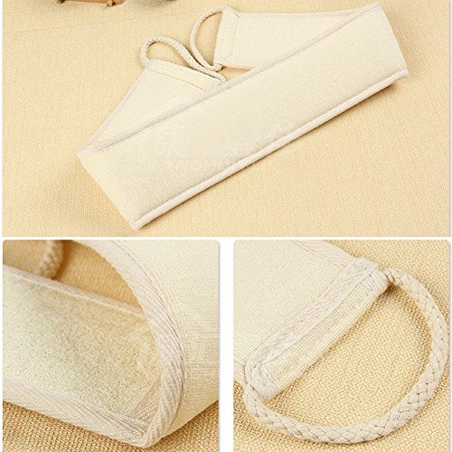Loofah Exfoliating Back Scrubber Set Natural Body Bath Sponge Pad Fast Drying Cleansing Back Scrubber for Men and Women