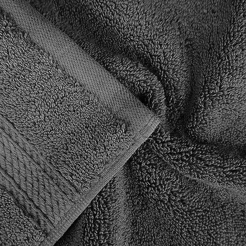 BLUENILEMILLS BNM Madeline Egyptian Cotton Heavyweight Towels, Ideal for Shower, Spa, Hotel, 800 GSM, Face/Washcloths, Hand Towels, Bath Towels, Highly-Absorbent, Luxury, 9 Piece Towel Set, Charcoal - color: Charcoal, size: 9-Piece Towel Set
