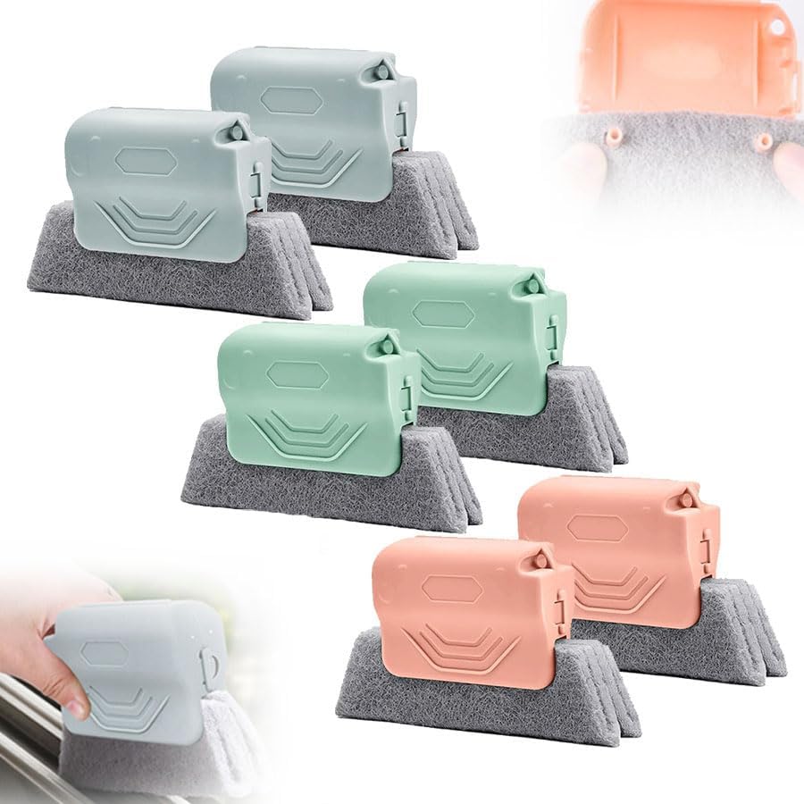 Magic Window Track Cleaner, 2025 New Groove Cleaning Brush Tools Set, Hand-held Window Track Cleaner Brushes Tools for Window lides Gaps Tile Lines Shutter Car Vents (Mix, 6PCS) - color: Mix, size: 6PCS