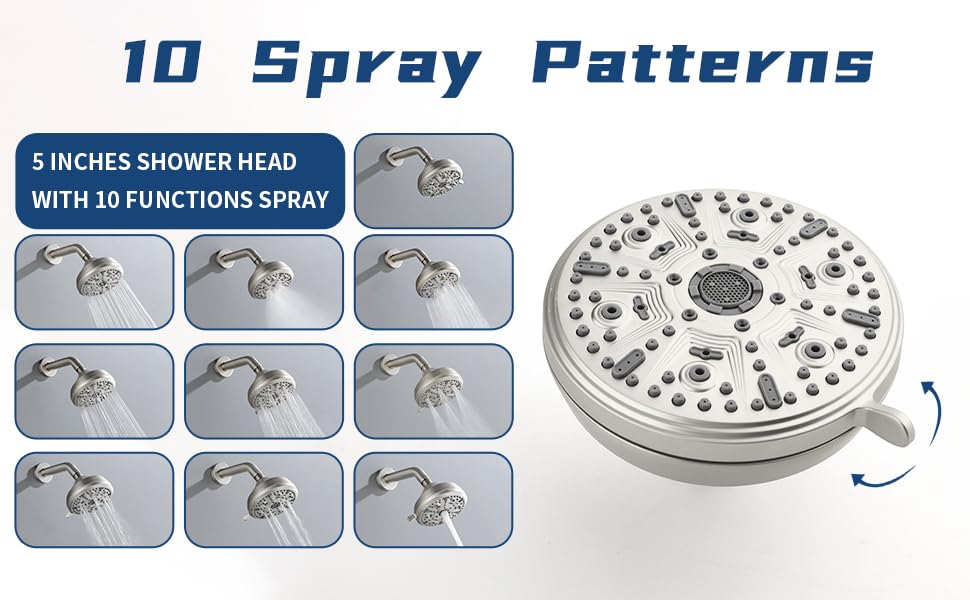 2 Handle Shower Faucet Set with Tub Spout Bathtub Shower Faucet Combo Set Shower System Complete Tub and Shower Trim Kit Brushed Nickel Wall Mounted Shower Fixtures - color: Brushed Nickel