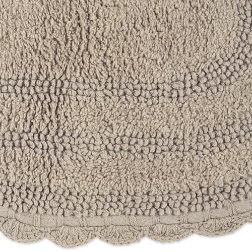 DII Crochet Collection Reversible Bath Mat, Large Oval, 21x34, Stone - color: Stone, size: 1'9" x 2'10" (Oval)