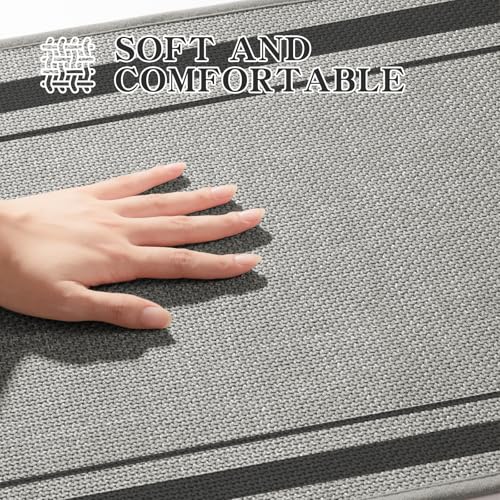 chakme Bathroom Rugs Mat 36x24, Ultra Thin Non Slip Bath Mat Large Quick Dry Absorbent Bath Mat for Bathroom Floor, (Dark Grey, 36"x24") - color: Dark Grey, size: Medium (36" x 24")