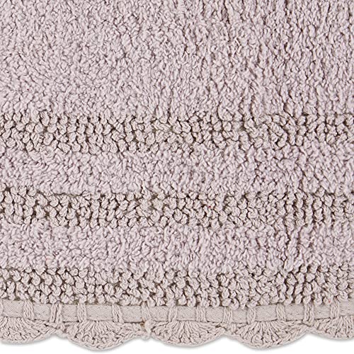 DII Crochet Collection Reversible Bath Mat, Small Oval, 17x24, Dusty Lilac - color: Dusty Lilac, size: 1'5" x 2' (Oval)