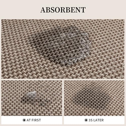 YIHOUSE Thin Bath Mat Khaki Bathroom Rugs Sets 2 Pieces, Non Slip Absorbent Mats Quick Dry, Woven Rugs Washable, Tapetes para Baño for Bathroom Toliet,Bathtub(17"x24"+17"x47") - color: Khaki, size: 2Pieces(17"x24"+17"x47")