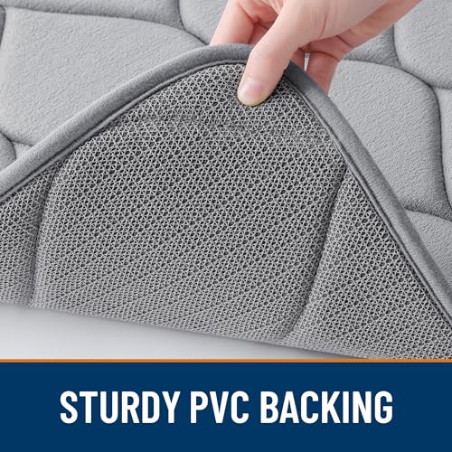 Smiry Memory Foam U-Shaped Toilet Mat 24"x20", Ultra Soft Non-Slip Bathroom Floor Mat, Water Absorbent & Machine Washable Commode Contour Rug for Toilet Home Decor, Grey - color: Grey, size: 24"x20" Contour Rug