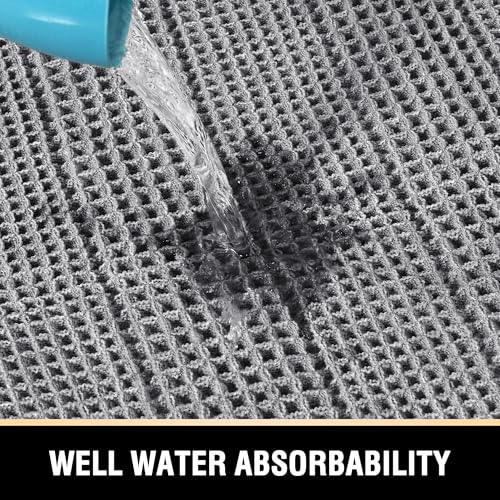 H.VERSAILTEX Waffle Bath Mat Super Absorbent Bathroom Mats Non Slip Bath Rugs for Bathroom Floor Machine Washable Ultra Soft Bathroom Rugs for Beside Tub, (32 x 20 Plus 24 x 60 - Inches, Dove) - color: Dove, size: 20" x 32" Plus 24" x 60"