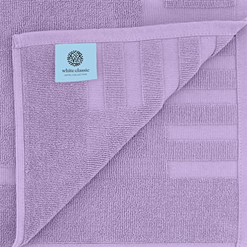 White Classic Luxury Bath Mat Floor Towel Set - Absorbent Cotton Hotel Spa Shower/Bathtub Mats [Not a Bathroom Rug] 22"x34" | 2 Pack | Lavender - color: 16: Lavender