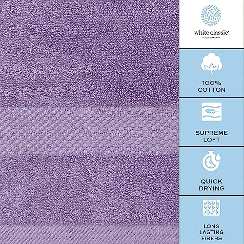 White Classic Luxury Bath Towels Set of 4 Large - 700 GSM Cotton Ultra Soft Bath Towels 27x54 | Highly Absorbent and Quick Dry | Hotel Towels for Bathroom Luxury, Plush Shower Towels, Lavender - color: 16: Lavender