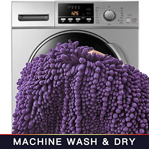 Walensee Bathroom Rug 2 Pieces Set Non Slip Bath Mat (20"x32" Plus 20"x32" Lavender) Water Absorbent Super Soft Shaggy Chenille Machine Washable Dry Extra Thick Perfect Carpet for Shower Floor - color: Lavender, size: 20"x32" plus 20"x32"