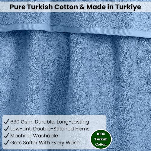 SALBAKOS Luxury 100% Turkish Cotton Bath Sheets 40x80 in Oversized Extra Large Bath Towels | Premium Hotel Quality Thick Soft Absorbent Turkish Towel for Spa Beach (Pack of 1, Blue, Jumbo Bath Sheet) - color: Blue, size: Jumbo Bath Sheet