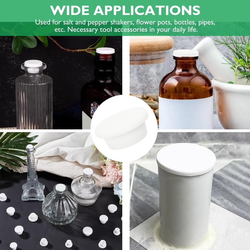 EASYEAH 2 Sizes 19/20 mm T-Shaped Silicone Plugs 3/4 inch Soft Flexible Rubber Stopper in Tube End Cap Cover Waterproof Sealing Hole Plugs for Bottles Pipes, White, 12 Pcs - size: 19-20mm(0.75-0.79")