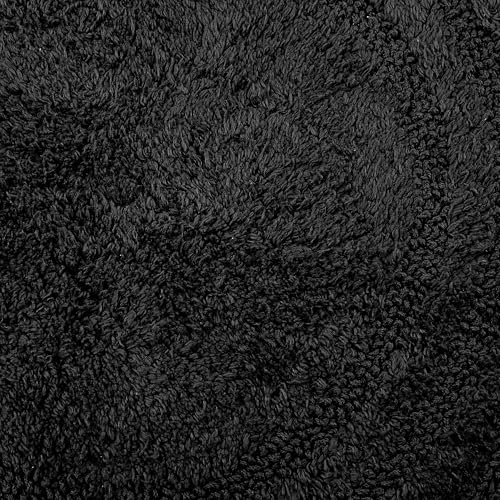 DII Crochet Collection Reversible Bath Mat, Large Oval, 21x34, Black - color: Black, size: 1'9" x 2'10" (Oval)