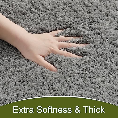 AROGAN Luxury Long Bathroom Runner Rug, 20x32 Inch Thick Soft and Absorbent Microfiber Non Slip Bath Mat, Rubber Backing Quick Dry Rugs Carpets, Machine Washable Plush Mats for Shower Floor, Grey - color: Grey, size: 1'8" x 2'6" (20" x 30")