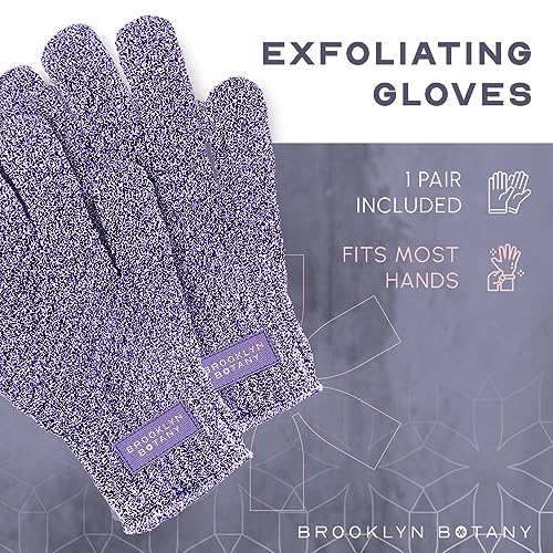 Brooklyn Botany Exfoliating Gloves for Bath and Shower – Heavy Duty Exfoliating Body Scrubber for Massage and Dead Skin Remover for Body – 1 Pair - style: 1 Pair Gloves