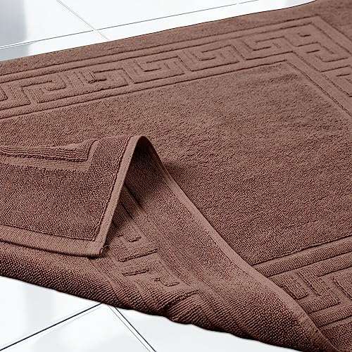 Superior Heavyweight Cotton Bath Mats, Bath Rugs For Bathroom Accessories, Washable Rug For Shower, Bath, Toilet, Modern Decor, No Backing, Luxury Hotel And Spa Quality, Set of 2, 22" x 35", Mocha - color: Mocha, size: 22" x 35" (Set of 2)