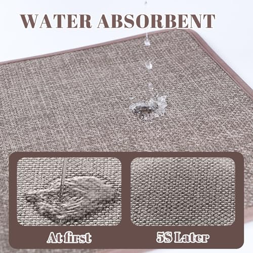 2 Pack Bathroom Rugs, Bath Mats for Bathroom Non Slip Washable, Quick Dry, Water Absorbing, Fits Under Door, Ultra Thin, Rubber Backing, Low Pile, Ideal for Shower, Sink,Oatmeal-24''x16' - color: Oatmeal, size: 24'' x 16'' (2 Pack)
