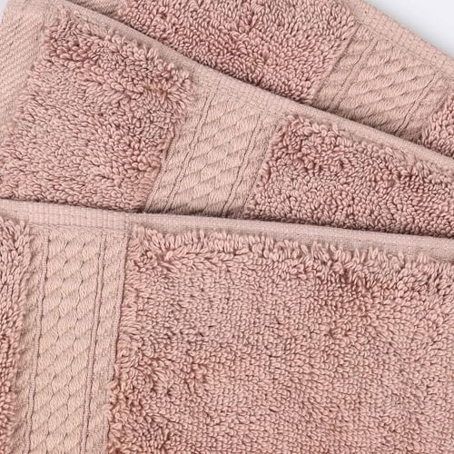 BLUENILEMILLS Madeline Egyptian Cotton Towels, Towel Set for Shower, 800 GSM, Bathroom Decor, Highly Absorbent and Ultra-Soft Towels, Bath Essentials, 9 Piece Assorted Towel Set, Muted Mauve - color: Muted Mauve, size: 9-Piece Towel Set