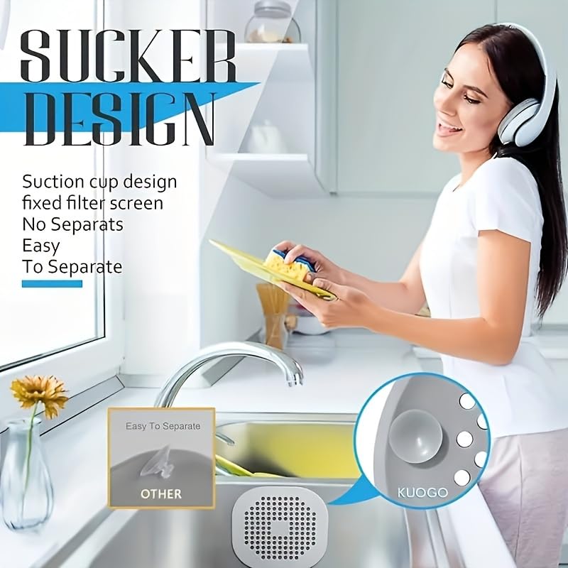 3Pack Silicone Drain Strainer Hair Catcher Bathroom Home Daily Use