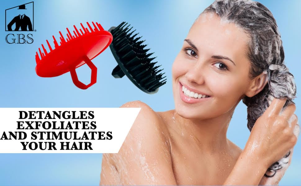 Scalp Massager Shampoo Brush Pack of 2 – Scalp Scrubber for Dandruff Removal, Exfoliating Hair Brush, Wet & Dry for All Hair Types | Scalp Scrubber, For Dandruff Removal, Exfoliating Hair Brush, Wet & Dry, For All Hair Types