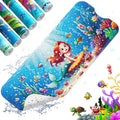 XIYUNTE Baby Bath Mat for Tub Non Slip Kids Bath Mat - 40''x16'' Extra Long Cartoon Bathtub Mat Non Slip Kids Shower Mat Eco-Friendly Toddler Bath Mats with Suction Cups, Machine Washable, Mermaid - color: K-mermaid