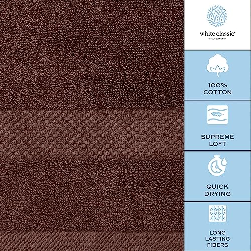 White Classic Luxury Bath Towels Set of 4 Large - 700 GSM Cotton Ultra Soft Bath Towels 27x54 | Highly Absorbent and Quick Dry | Hotel Towels for Bathroom Luxury, Plush Shower Towels, Brown - color: 19: Brown
