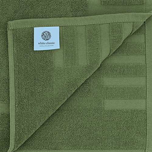 White Classic Luxury Bath Mat Floor Towel Set - Absorbent Cotton Hotel Spa Shower/Bathtub Mats [Not a Bathroom Rug] 22"x34" | 2 Pack | Forest Green - color: 11: Forest Green