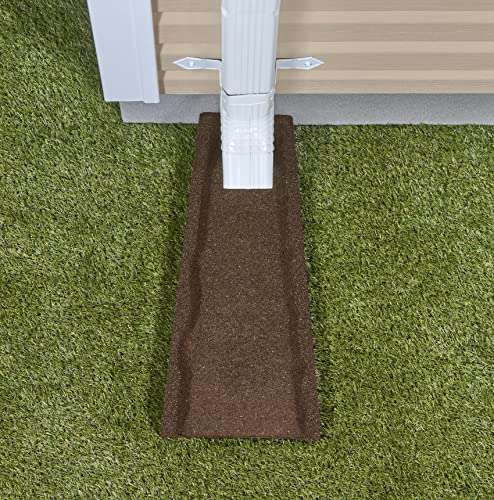 Rubberific Premium Rubber Downspout Splash Block, Rain Guard, Stone Textured Drain Extender (Brown) - color: Brown