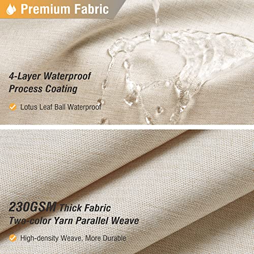 BTTN Stall Fabric Shower Curtain - 48x72 Inch Narrow Linen Textured Heavy Duty Shower Curtain Set with 8 Plastic Hooks, Hotel Spa Luxury Small Waterproof Bath Curtains for Bathroom - Cream/Beige - color: A - Cream, size: 48"W x 72"L (Pack of 1)