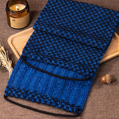 Yiclick Dual-Textured Exfoliating Washcloth Towel - Back Scrubber for Use in Shower Bath, Exfoliating Body Scrubber Exfoliator, Japanese Exfoliate Loofah Lufa Sponge Wash Cloth for Women Men - color: Blue