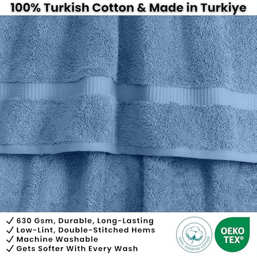 SALBAKOS 2-Piece 100% Turkish Cotton Extra Large Bath Towel 35x70 inch | Premium Hotel Quality Bath Sheet Towels | Thick, Soft, Absorbent, Oversized Bath & Beach Towels (Blue, 2 Bath Sheets) - color: Blue, size: 2 Bath Sheets
